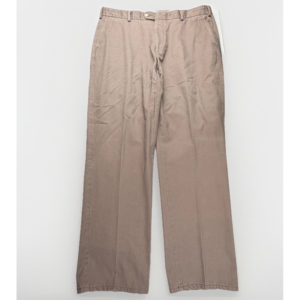 Peter Millar Mens 38x30‎ Pima Cotton Brown Classic Chino Pants